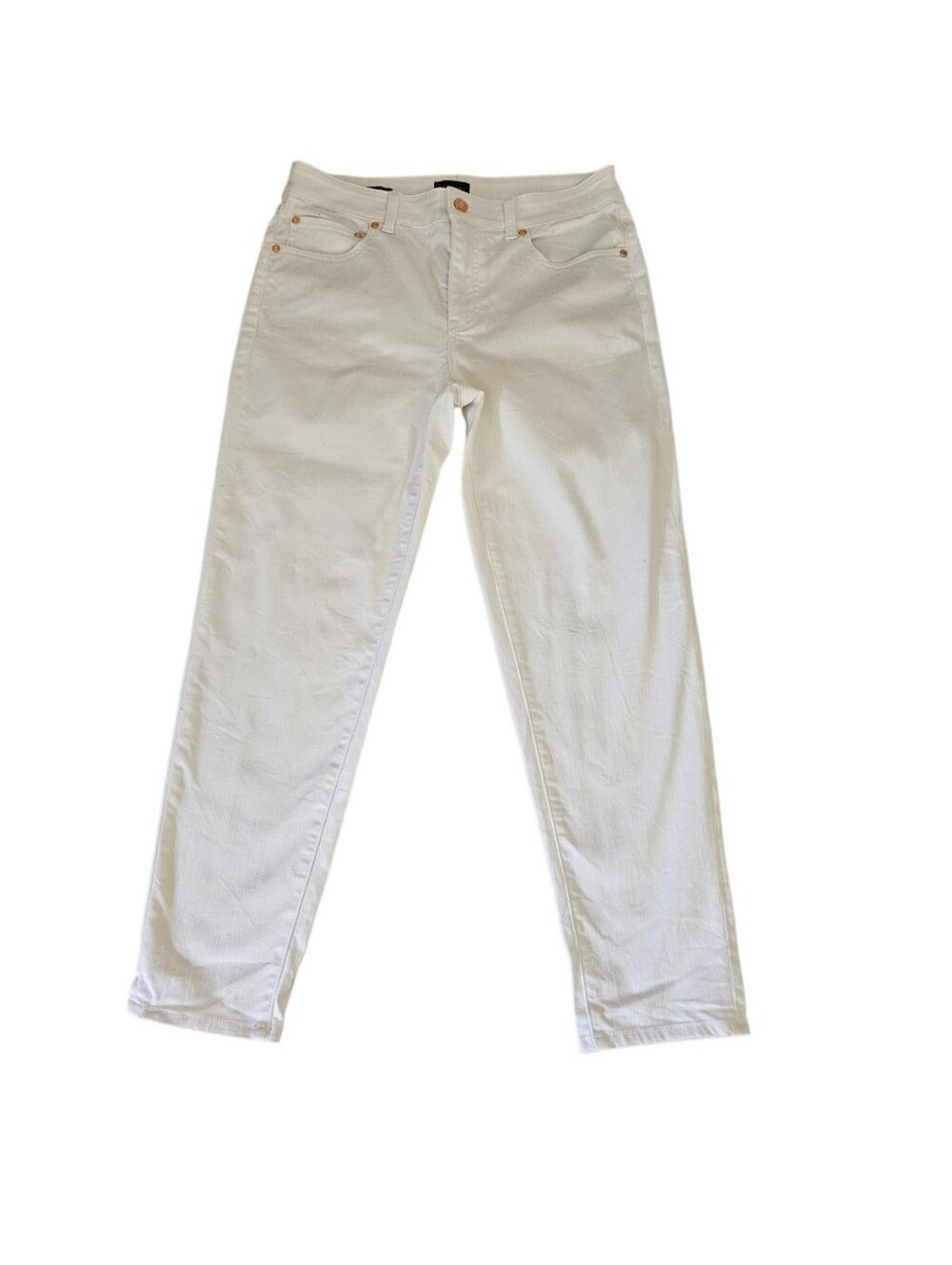 Talbots Everyday Relaxed Jeans Mid Rise White Women 6 EUC